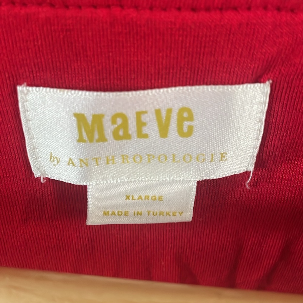 EUC Anthropologie Maeve Barrie Sweater Dress XL- Knit Bell Sleeve- Boho Red - Picture 2 of 5